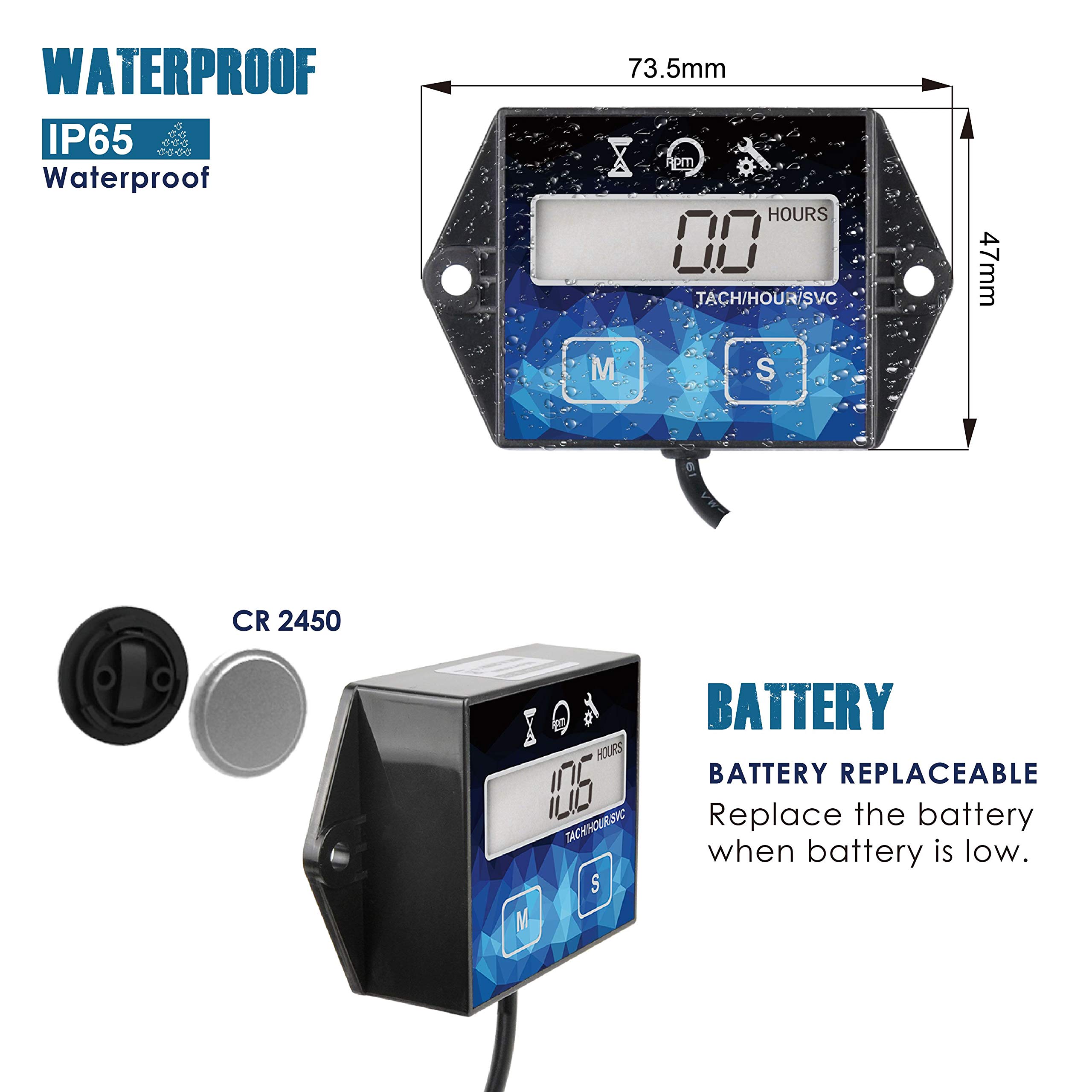 Amazon.com: Runleader Small Engine Hour Meter, Digital
